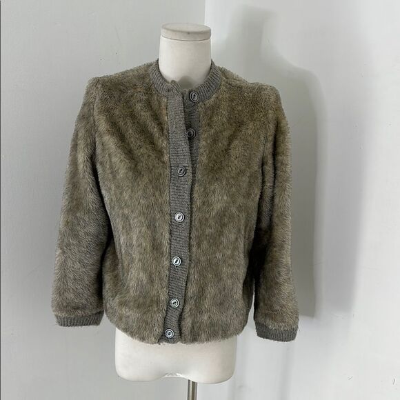 Vintage 1950s Furry Cardigan With Silk Lining Danella Sportswear - Picture 1 of 12
